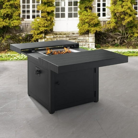 Plank and Hide 34-Inch Square Functional Propane Firepit - 90003-BLA-1-BLA-3