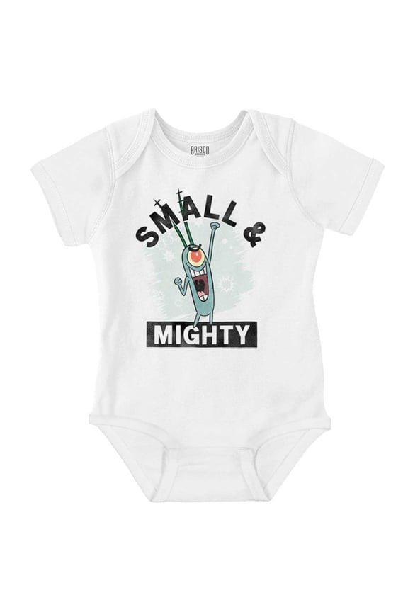 Plankton Cartoon Small and Mighty Romper Boys or Girls Infant Baby Brisco Brands 18M