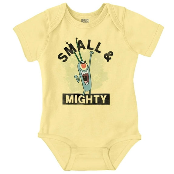 Plankton Cartoon Small and Mighty Romper Boys or Girls Infant Baby Brisco Brands NB