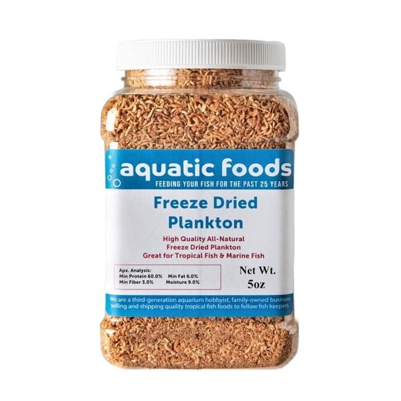 Plankton--Freeze Dried Small Floating Plankton for Marines, Corals, Anemones, Koi & Pond Fish, Cichlids, All Tropical Fish5oz Med Jar
