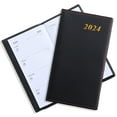 thumbnail image 1 of Planner 2024 (7'' x 3.9''), Monthly Weekly & Daily Organizer for time Management, Soft Leather Cover - black, 1 of 6