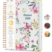 Planner 2026 Calendar Notebook(Jan-Dec.2026,6.3"x8.5") Weekly Monthly Flower Planner for Women Men 2026 Academic Planner Supplies