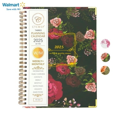 Planner 2025 Calendar Notebook（Jan-Dec.2025,6.3"x8.5") Weekly Monthly Flower Planner for Women Men 2025 Planner