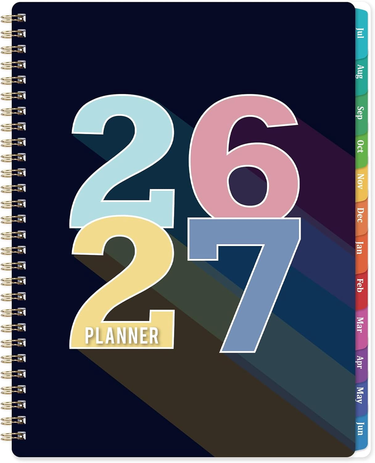 Planner 2026-2027 - 2026-2027 Planner weekly and monthly, July 2026 - June 2027, 9" x 11", Academic Calendar 26-27 with Colourful Tabs, Inner Pocket, Premium Paper, Twin-wire Binding
