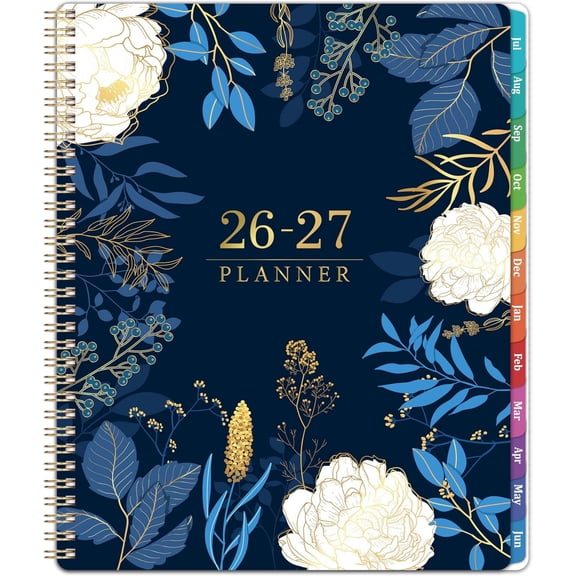 Planner 2026-2027 - Academic Planner 2026-2027, Jul 2026 - Jun 2027, Planner Weekly and Monthly, 8.5" x 11", Calendar Planner, Monthly Tabs, -Wire Binding, Holidays,  Pocket