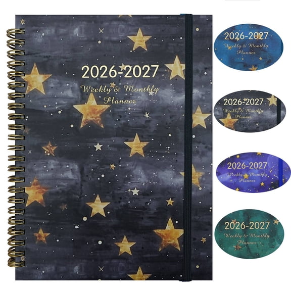 Planner 2026-2027, Aesthetic 2 Year Months Planner Calendar, 24-Months from January 2026 - December 2027, 26-27 Monthly Calendar Planner, Perfect for School Office Home, 6.22" x 8.5" (Black)