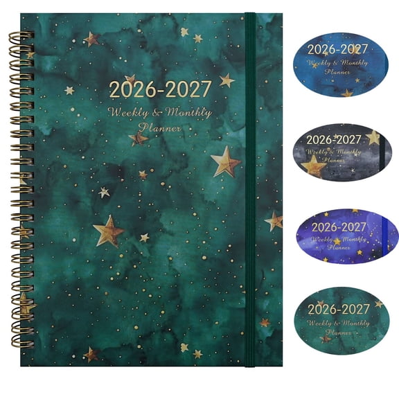 Planner 2026-2027, Aesthetic 2 Year Months Planner Calendar, 24-Months from January 2026 - December 2027, 26-27 Monthly Calendar Planner, Perfect for School Office Home, 6.22" x 8.5" (Green)