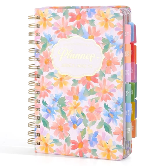 Planner 2026-2027, Floral 18 Months Academic Daily Weekly Monthly Planner Yearly Agenda July. 2026–Dec. 2027, 5.58" x 6.3", Month Tabs, Pocket Folder, Bookmark, Stickers,Ruler with Sticky Note Set