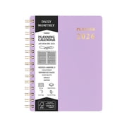 Planner 2026 Weekly and Monthly Light Purple Hardcover Spiral Bound 12 Month Full Year Agenda for Home Office and School Organization