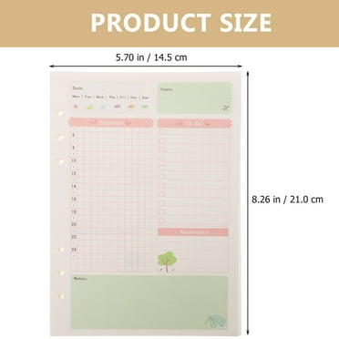 Planner A5 Inserts Daily Refill Paper Notebook Binder Loose Insert Do Leaf Refills Notepad List Ring6 Budget Personal