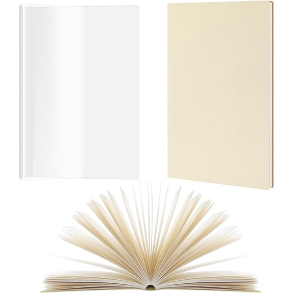 Planner Cover Jelly PVC, Beige Hardcover and Lined Pages with 200 Pages, Transparent  PVC Notebook  Plastic Protective Cover for Books(A5)