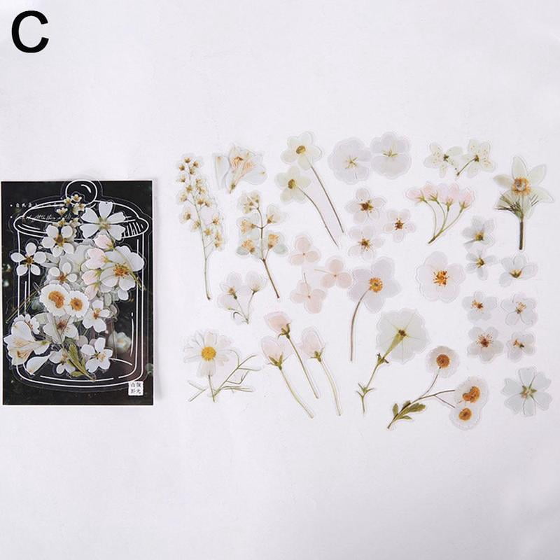 Planner Creative Handmade Craft Flower Decal Plant Scrapbooking Label Decoration Paper Stationery Sticker Handbook Decoration Decorative Stickers O8H7