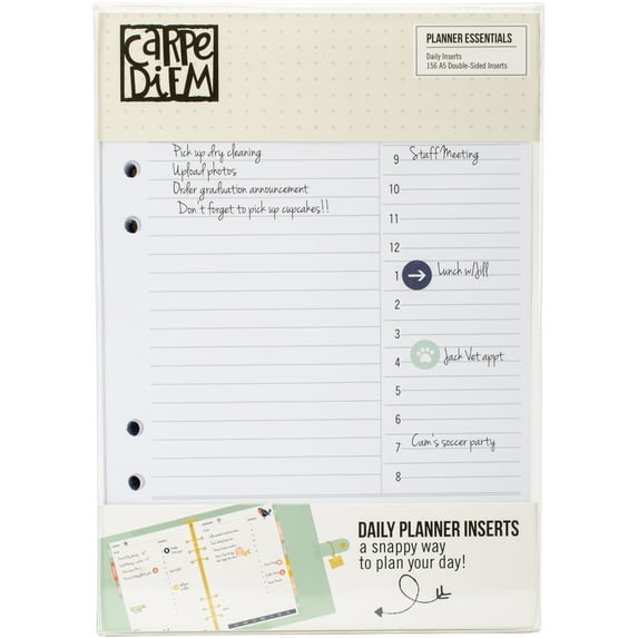 Planner Essentials Double-Sided A5 Inserts 156/Pkg-Daily