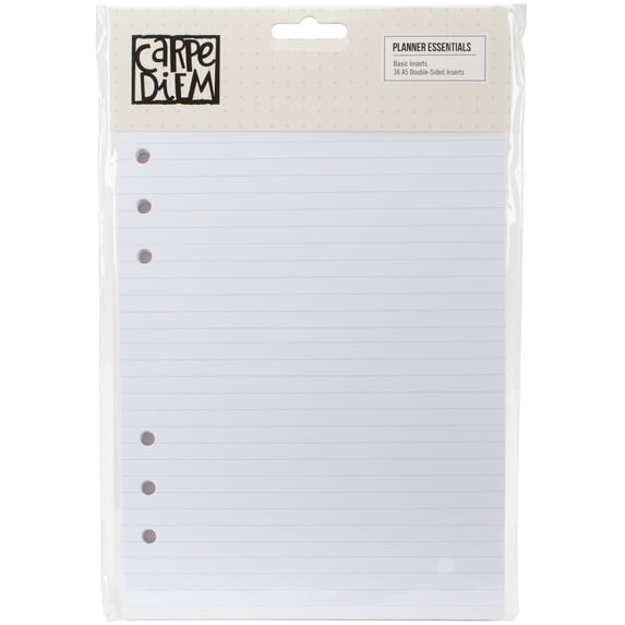 Planner Essentials Double-Sided A5 Inserts 36/Pkg-Basic, 2 Designs/18ea