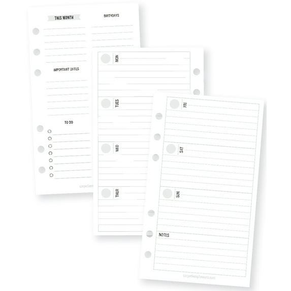 Planner Essentials Double-Sided Personal Inserts Weekly Horizontal