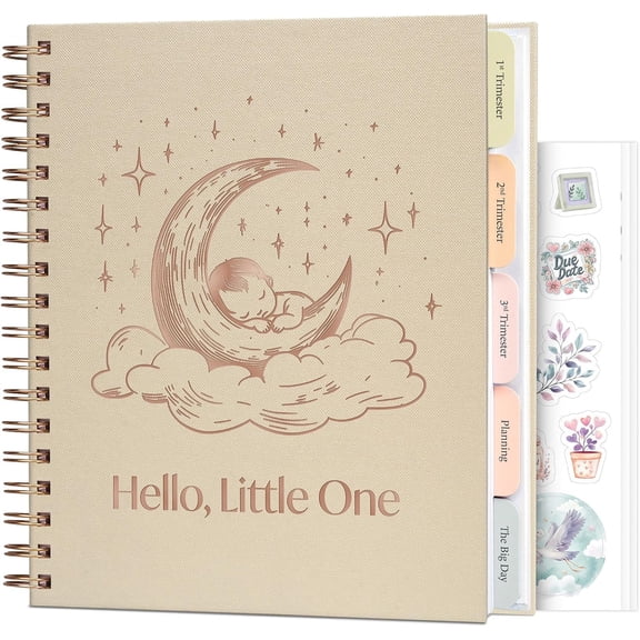 Planner Journal - Log Book & with Prompts, Checklists, Calendars - Spiral-Bound Memory Book for Moms-to-Be, 8.3x9.3" ()