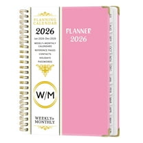 Planner Notebook, 2026 Yearly Schedule Organizer, Monthly Calendar with Separating Pages, Coil Bound, Office and School Use