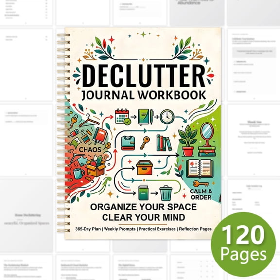 Planner Notebook, Personal Goal Management & Life Planning Journal, Daily Task Tracker with 365 Days of Logging, 120 Pages, 1Pc