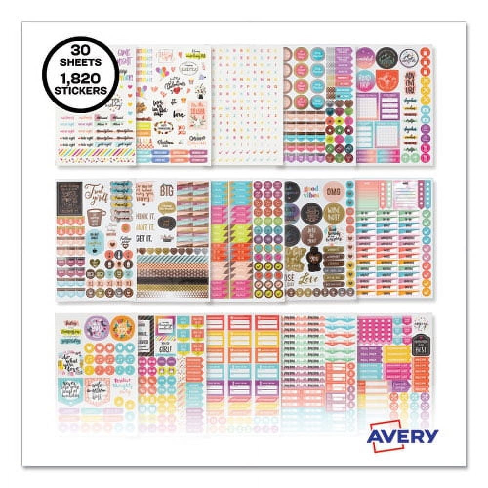 Planner Sticker Variety Pack For Moms, Budget, Family, Fitness, Holiday, Work, Assorted Colors, 1,820/pack | Bundle of 2 Packs
