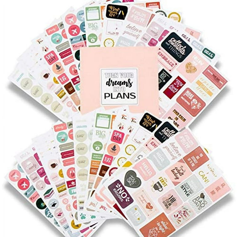 Planner Stickers 1000+ Scrapbook Stickers â€“ Inspirational And  Motivational Journal Stickers - Planner Accessories and Stickers for  Planners Pack and Calendar Stickers for Adults Planner 