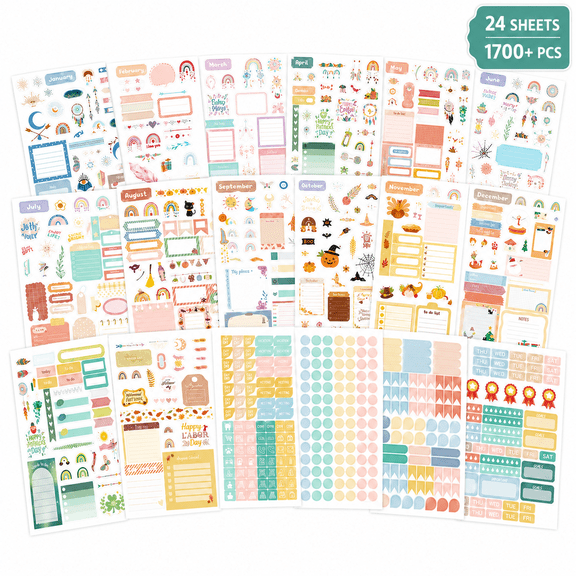 Planner Stickers Monthly Planner Stickers Planne Decal for Scrapbook Planner Calendar Journal Supplies 1700Pcs