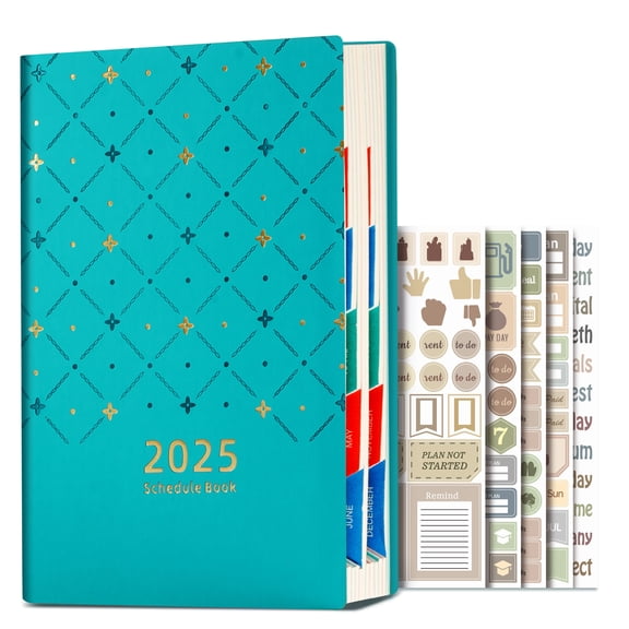 Planner Weekly and Monthly A5 Notebook for Students Supplies, Light Blue Notebook Stickers Set for Party Gift