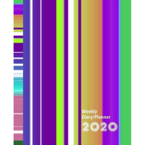 Planners One Year 2020: Multi Color Stripes: Diary Weekly Spreads January to December (Paperback)