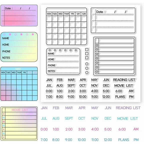 Planning Calendar Plan Clear Stamps Schedule Stamps Calendar Silicone Clear Stamp Seals
