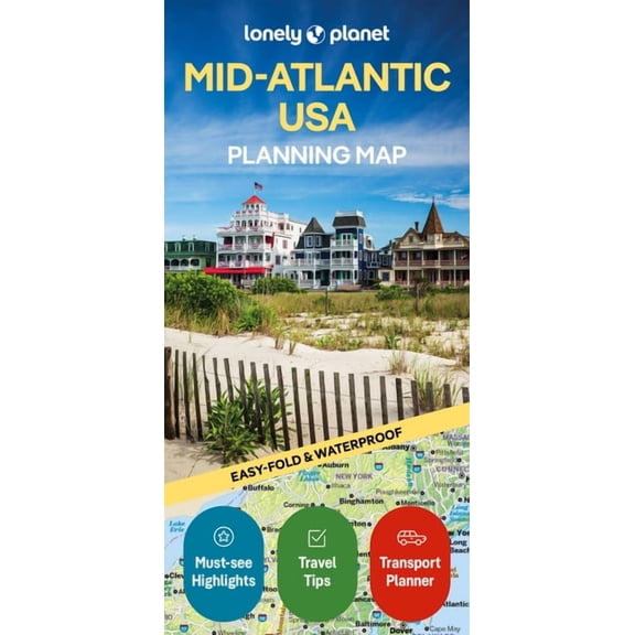 Map Lonely Planet Mid-Atlantic USA Planning Map, (Paperback)