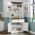 thumbnail image 1 of Planntonneo 71'' Tall Kitchen Pantry Storage Hutch Cabinet with Doors and Shelves, White, 1 of 9