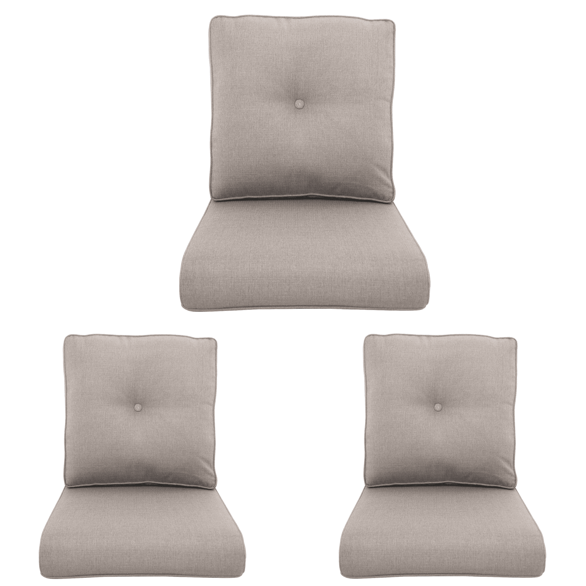 Planntonneo Outdoor Wicker Furniture Cushion Set, 25 x 22 x 4 Deep Seat Patio Chair Cushions, Beige, 3 Sets