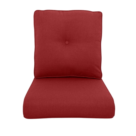 Planntonneo Outdoor Wicker Furniture Cushion Set, 25 x 22 x 4 Deep Seat Patio Chair Cushions, Red, 1 Set