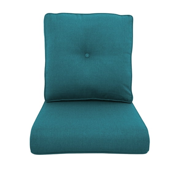 Planntonneo Outdoor Wicker Furniture Cushion Set, 25 x 22 x 4 Deep Seat Patio Chair Cushions, Turquoise, 1 Set