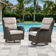 thumbnail image 1 of Planntonneo Wicker Patio Chairs Set of 2, Outdoor High Back Swivel Glider Rocking Chairs with 5'' Thick Beige Cushions for Porch Balcony Backyard, 1 of 7