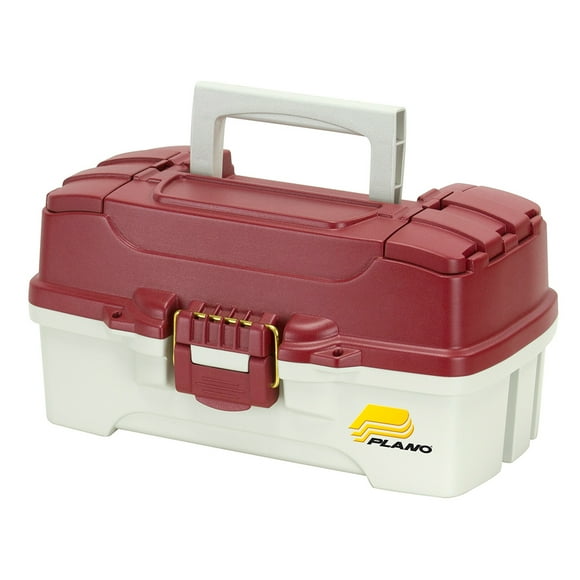 Plano 1-Tray Tackle Box with Dual Top Access, Red Metallic/Off White (620106)