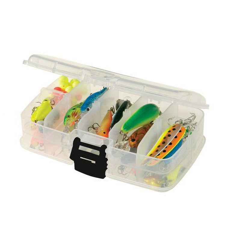 FREGITO 2 Pieces Fishing Tackle Box, PP Storage Box, Tackle Boxes Organizer  with Removable Dividers, Clear Transparent Storage Trays for Fishing