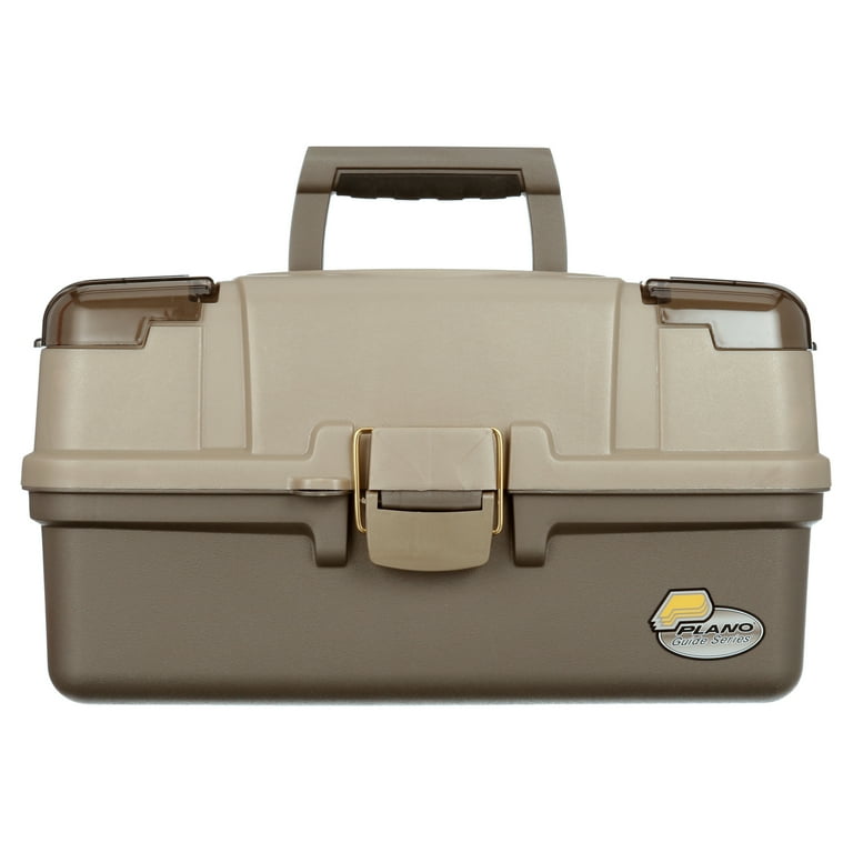 Plano Fishing Large 3-Tray Tackle Box with Top Access, Graphite/ Sandstone