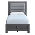 thumbnail image 1 of Plano Gray Wood Frame Twin Panel Bed, 1 of 6