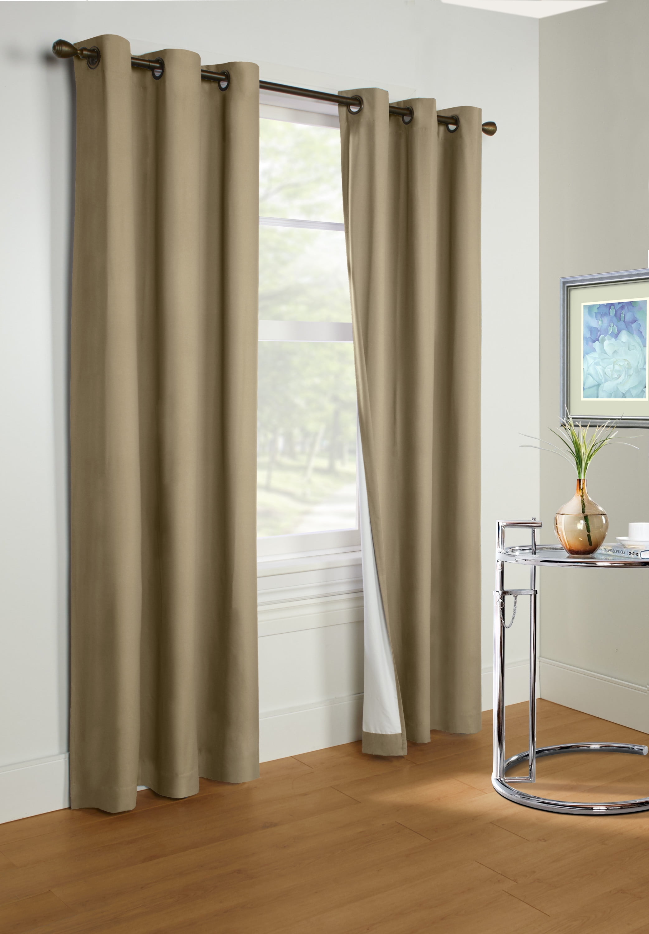 Plano Grommet Insulated Solid Curtain Panel 40" x 84" in Taupe