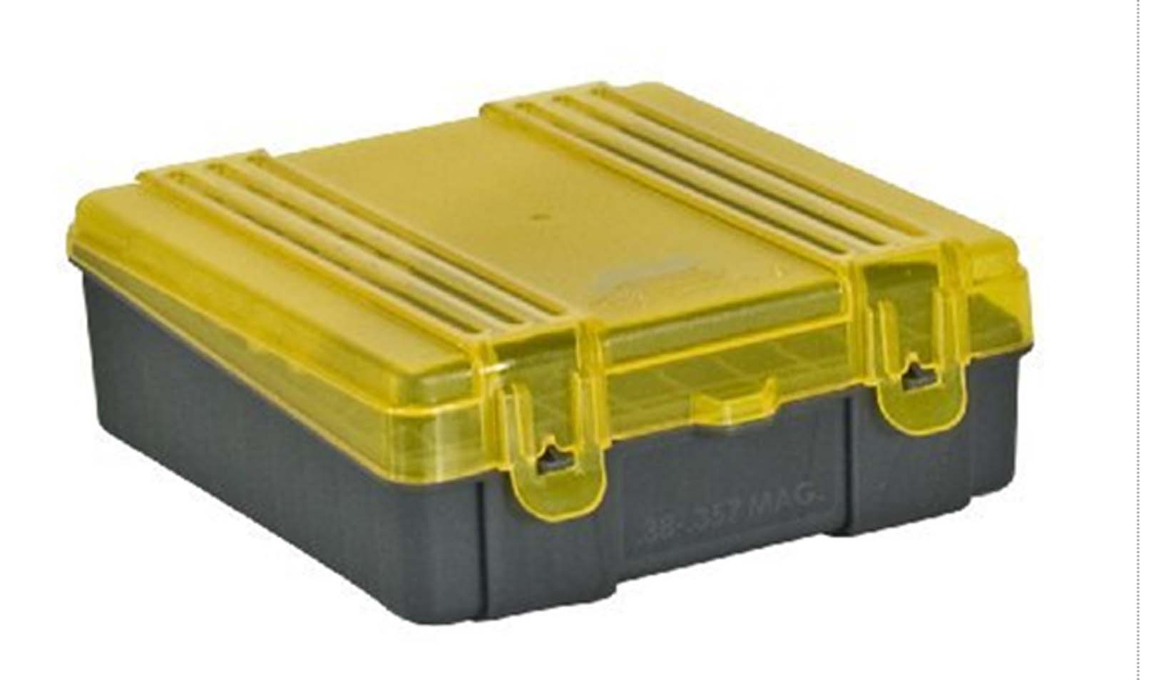 Plano 50 Count Handgun Ammo Storage Case, Flip-Top Lid, For .357 & .38 Caliber, Medium Green, New