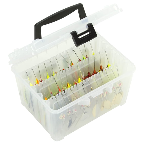 Plano Molding Hydro-flo Fishing Spinnerbait Tackle Box, Small, Clear