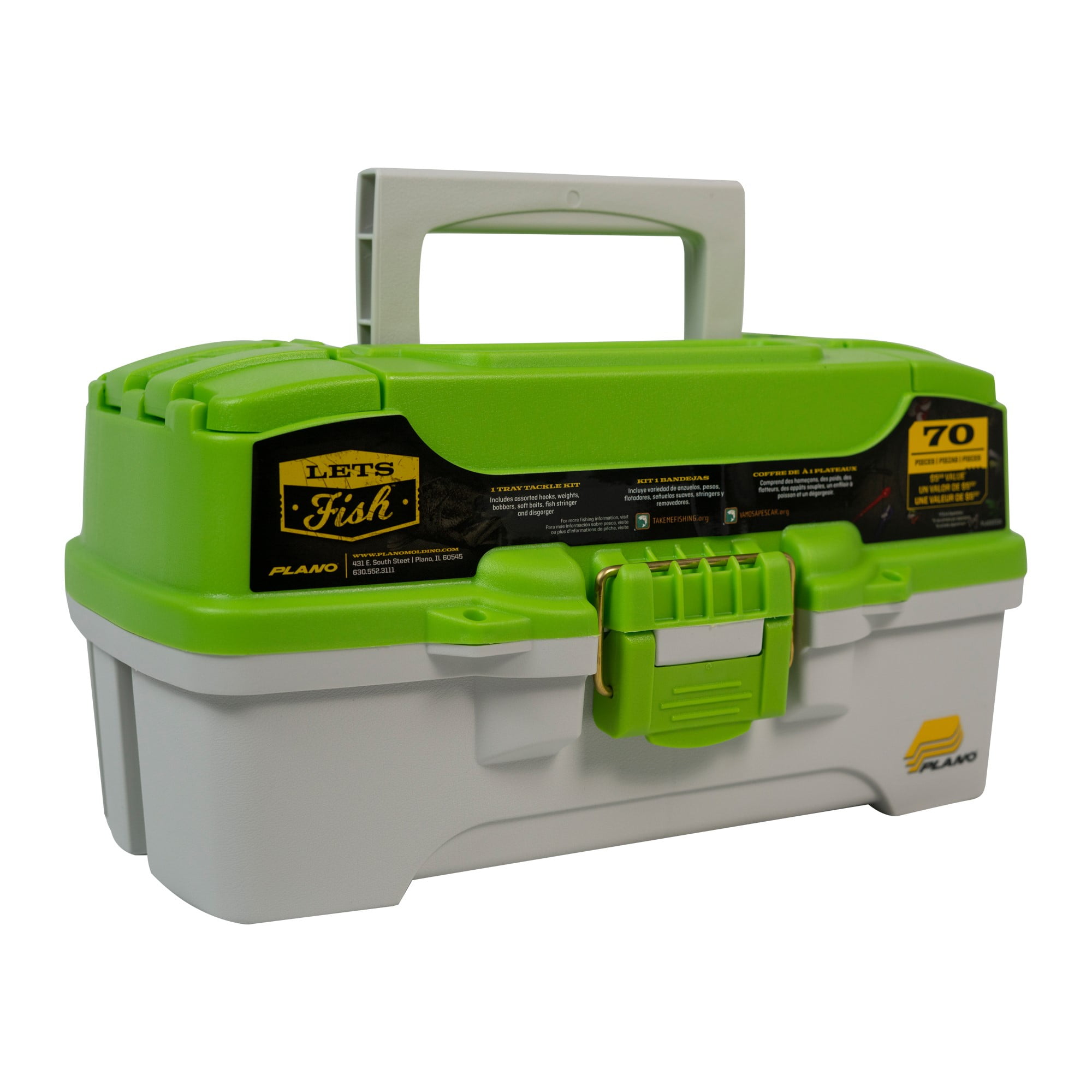 Plano Let's Fish! One-Tray Tackle Box With 70 PC Tackle Kit