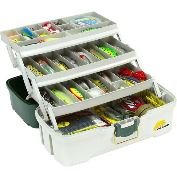 Plano Molding Co 620304 3 Tray Green & White Tackle Box