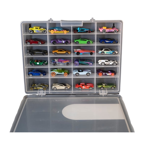Plano StowAway® Toy Car Display and Organizer, 24-Compartments, Clear