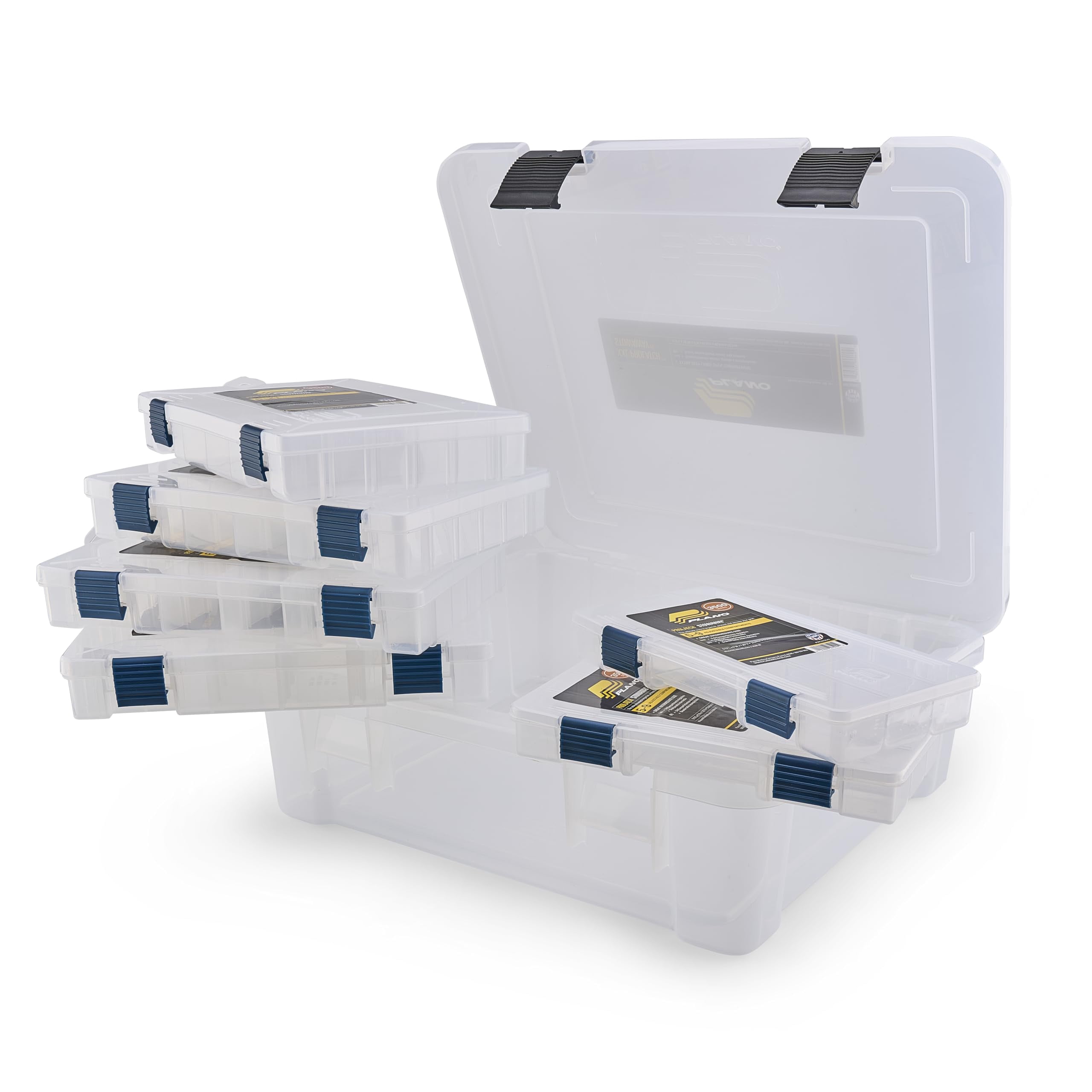 Plano ProLatch® StowAway® 7 Piece Utility Box Bundle, Clear