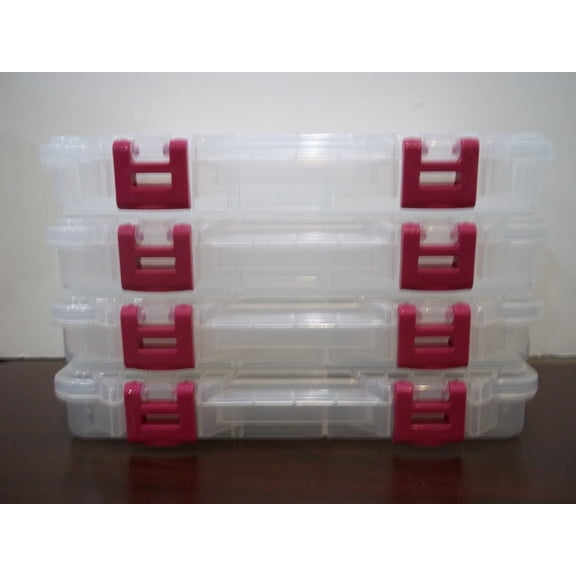 Plano Prolatch Stowaway Storage with Adjustable Dividers 3650 Series (Pink New Latch)