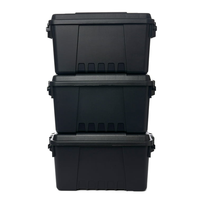 Plano Sportsman's Trunk 3 Pack, Black, 14-Gallon Lockable Storage