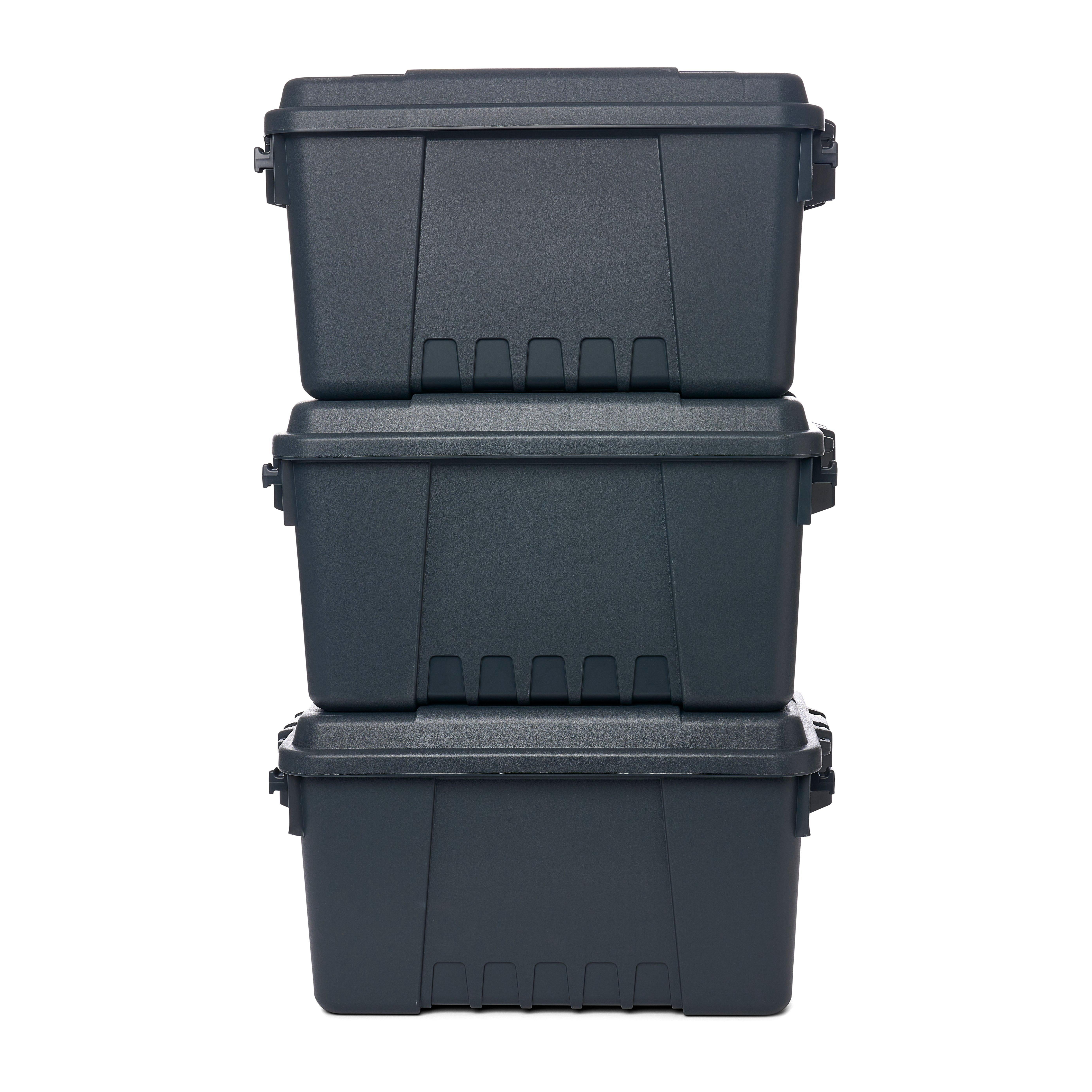 Plano Sportsman's Trunk 3 Pack, Charcoal, 14-Gallon Lockable Storage Box