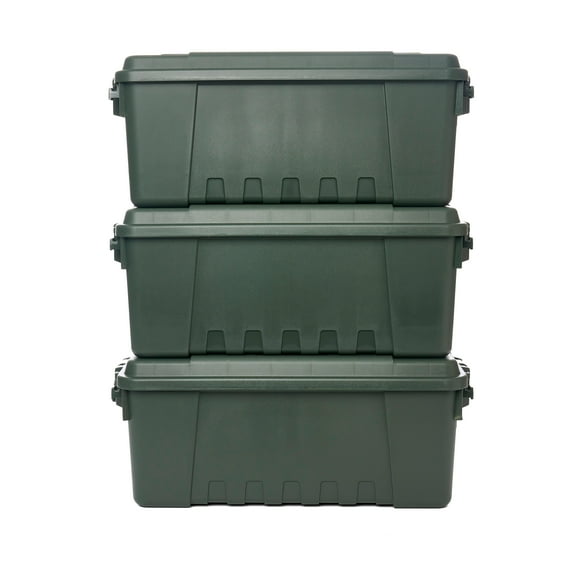 Plano Sportsman's Trunk 3 Pack, OD Green, 17-Gallon Lockable Storage Box