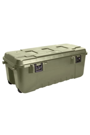 Storage Trunk with Wheels, Large, 108-Quart Lockable Storage Box